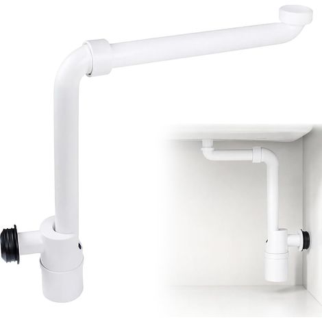 Siphon économiseur d'espace 1/4" pour lavabo - Siphon anti-odeurs pour lavabo - Réglable à 360° - Pour salle de bain - Siphon plat - Salle de bain (1/5)
