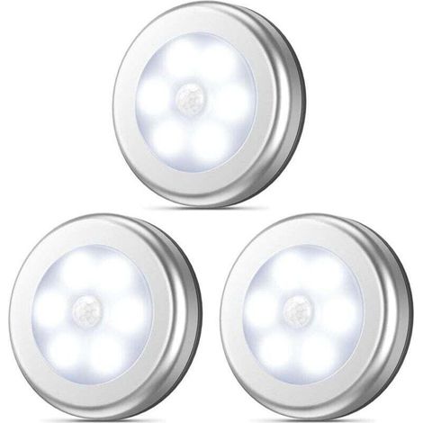 Détecteur de mouvement, Veilleuse LED sans fil sans fil Stick-Anywhere, éclairage de placard, éclairage d'escalier, éclairage de robinet, éclairage de sécurité pour couloir,cuisine (blanc - paquet de (1/2)