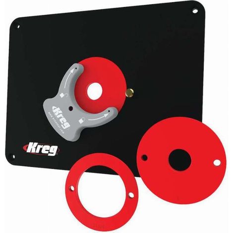 Kreg – Plaque d'insertion pour défonceuse et affleureuse – Épaisseur 9,52 mm en résine phénolique – Bagues de nivellement – PRS4038