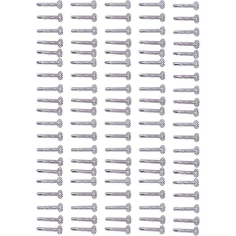 Vis autotaraudeuses en acier inoxydable 410, tête avec rondelle intégrée, 4.8x32mm - Lot de 100 vis autoperceuses pour fixation