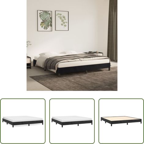 Sommeil -  Cadre de lit sans matelas noir 180x200 cm velours (1/5)