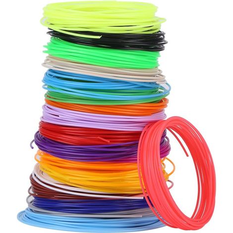 20pcs Rouleaux de Filaments PCL 1.75mm 20 Couleurs 5m/Rouleau pour Imprimante 3D à Basse Température (1/5)