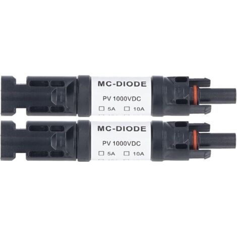 QORVA
-MC‑D Lot de 2 Pièces de Connecteur PV Solaire 1000 V Diode Anti-retour Intégrée IP68 étanche pour Connexion Panneau Solaire(20A),