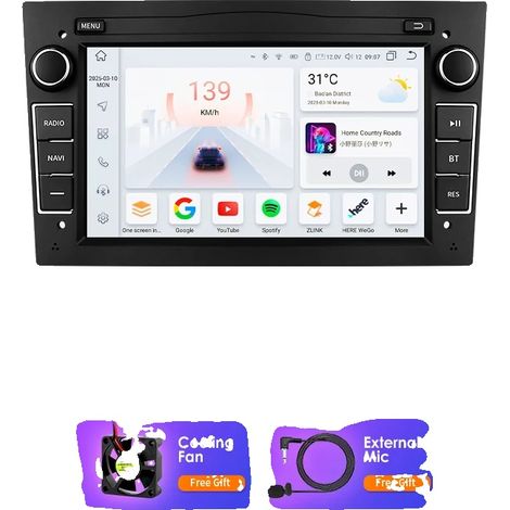 Autoradio, dimensioni dello schermo, compatibilità con smartphone, compatibile con Opel Astra H J 2004 Vectra Vauxhall Antara Zafira C D Vivaro Meriva Veda, S4-4G 32G-8 cores-B (1/2)
