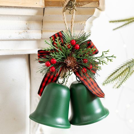 Cloche De Noël En Fer - 20 x 16 x 8 Cm - Décoration Arbre Et Intérieur - Lot De 1 (1/5)