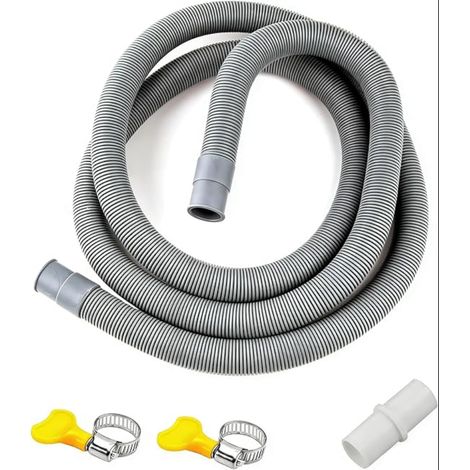 Tuyau Vidange Machine a Laver, 0.5/1/1.5/2/2.5/3/4/5/6/7M Rallonge de Tuyau de Vidange, Tuyau de Vidange Universel, avec Support et Colliers de Serrage, Lave-Linge, Lave-Vaisselle (1/5)