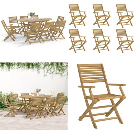 Gartenstühle 6 Stk. Klappbar 54,5x61,5x86,5cm Massivholz Akazie - Gartenstühle - Holz Gartenstühle - Akzient Stuhl - Esszimmerstühle - Outdoor Möbel - Home & Living (1/5)