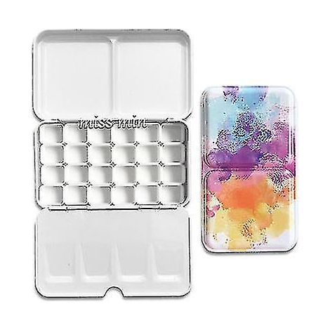 Aufbewahrungsbox aus Eisen für leere sternförmige Paletten mit 24/48 Fächern und halben Näpfchen für Aquarell-/Öl-/Acrylfarben. (1/4)
