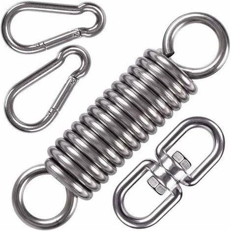 FENOPLASTICACrochets de Sac de Boxe Acier Inoxydable, Hamac Balançoire Ressort Kit Suspendu, Crochets de Suspendu Pivotants avec 2 Mousquetons Ressort pour Chaise Suspendue, Balançoires, Sac Lourd (1/5)