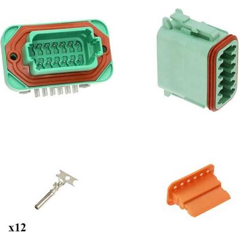 Kit connettore serie DT13 femmina 12 vie da C.S. Verde