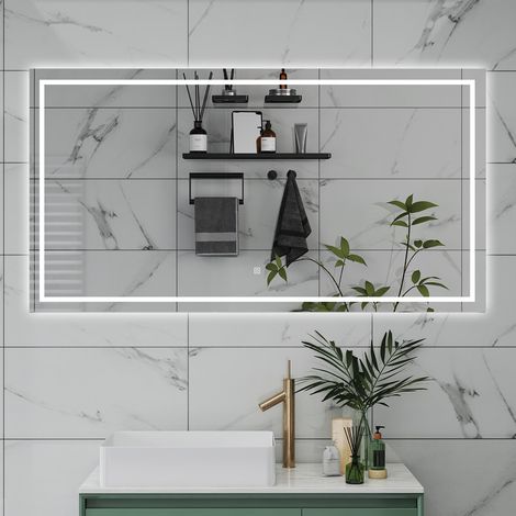 SPECCHIO DA BAGNO RETTANGOLARE DA 70X50CM CON LED, ANTIAPPANNAMENTO, 3 TEMPERATURE COLORE (1/5)