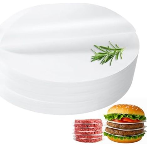 1000 feuilles papier sulfurisé ovale 8x11 cm pour presse steak haché, compatible avec presses de 5 pouces, qualité supérieure certifiée, compostable et réutilisable jusqu'à 3 à 5 fois (1/4)