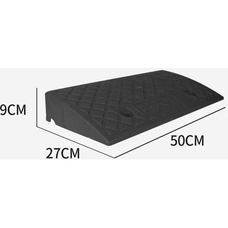 Retardateur de stationnement, rayé noir et jaune, en plastique léger, adapté au stationnement en bord de route, noir/9 cm (1/5)
