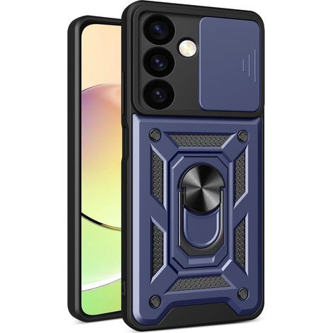 Funda Hybrid Armor Camshield para Xiaomi Poco C65 / Redmi 13C, reforzada con cubierta para la cámara - azul