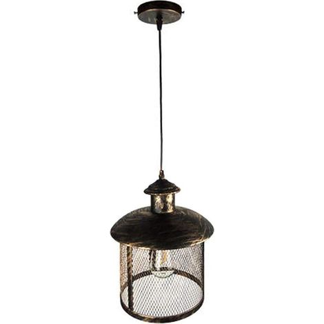 Lustre de style pastoral industriel rétro art créatif lustre de conception de maille de fer simple rétro (1/2)
