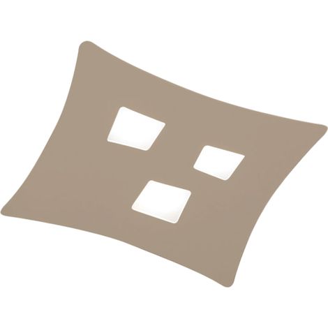Plafoniera Isotta moderna 3 luci GX53 tortora - Lampada da soffitto in metallo curvato 40x44cm, design geometrico, max 3x8W, IP20, lampadine escluse (1/3)