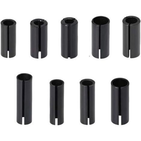BUNTHAUS Lot de 9 manchons de réduction pour défonceuse - Pince de serrage - 9 tailles - Chuck Collet - Tige adaptateur pour défonceuse - Douille de serrage pour défonceuse (1/5)