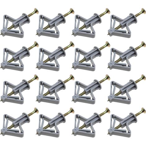 100 Ancrages Papillon + 100 Vis M8x50mm pour Plaques Plâtre Mur Creux Fixations (1/5)