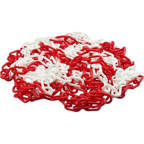 Signaletique.Biz France – Chaîne de signalisation en plastique rouge et blanc – Haute visibilité – Résistante aux intempéries – Longueur personnalisable (1/5)