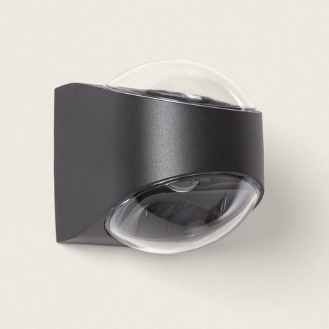 Aplique de Pared Exterior LED 12W Aluminio Iluminción Doble Cara Adelfa Negro