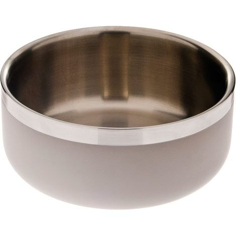 Ciotola in acciaio inox modello Double wall matte per cani e gatti: Large - Tortora