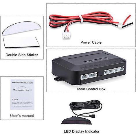 Système de détection et de surveillance radar de recul Parktronic avec rétroéclairage LED (unité centrale 12V-24V) (1/5)