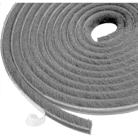 10 m Bürstendichtungsstreifen, wind- und staubdicht, selbstklebend, für bewegliche Fenster und Türen, 9 mm breit x 9 mm hoch, Grau, Betterlifefg (1/5)