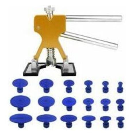 Kit Débosselage sans Peinture, Outil Débosselage Carrosserie avec 18 Ventouses Bleu pour Automobile, Réfrigérateur,Moto, Machine à Laver,de