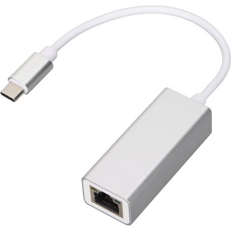 Adaptateur Ethernet USB-C vers RJ45 Argent, Transmission Stable pour MacBook Pro, Galaxy S9/S8/Note 10, Compatible Ordinateurs Portables (1/5)
