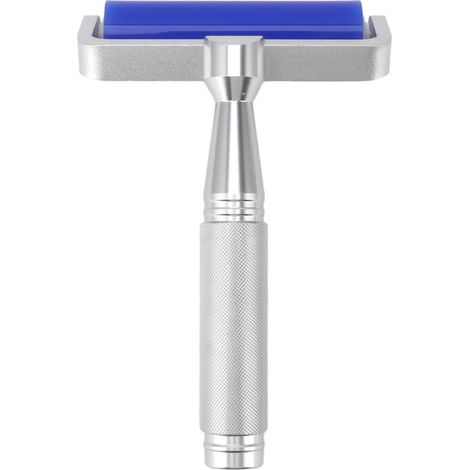 Rouleau de nettoyage manuel en silicone, outil anti-peluches laminé avec manche en métal, bleu 15 cm (1/5)