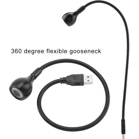 1W Lange, flexible, tragbare USB-LED-Nachtleselampe (Schwarz+Warmweiß) (1/5)