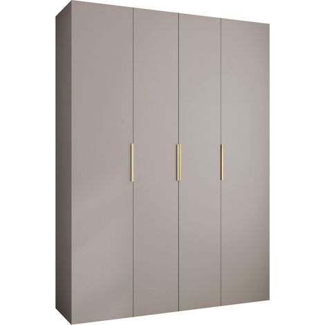 Armario Hartford 574, Dorado, 246x180x42cm, Puertas de armario: Con bisagras, Número de estantes: 16