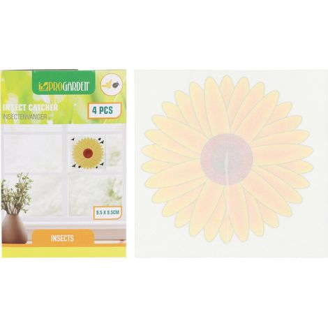 4 TRAPPOLE ADESIVE PER INSETTI 9CM GIRASOLE