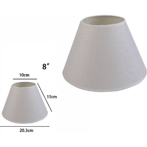TrAdE Shop Traesio - Paralume Conico Cilindro Classico Ricambio Per Lampada E Applique In Tessuto Tnt - Bianco -8" -