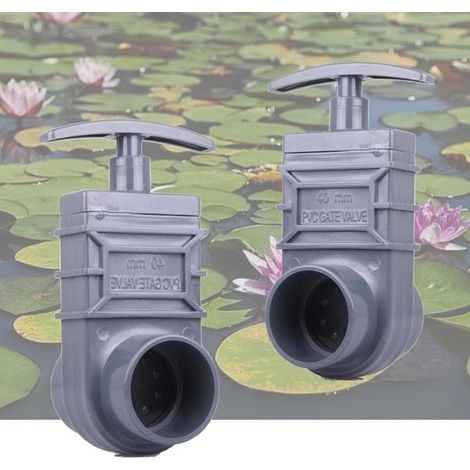 Le Poisson Qui Jardine – Lot de 2 vannes guillotines PVC 40 mm – Arrêt précis du flux d'eau – Installation à coller – Pour systèmes de filtration de bassin