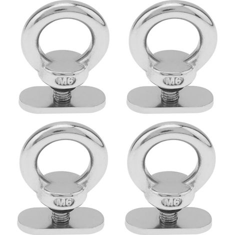 4 Pièces Boulons à oeil, D'boulon à Anneau en Acier Inoxydable 304, Ecrou a Oeil M6, Écrous à Oeil, Anneaux de Levage, Boulon à Oeil pour Les Accessoires de Levage et Raccord de Corde
