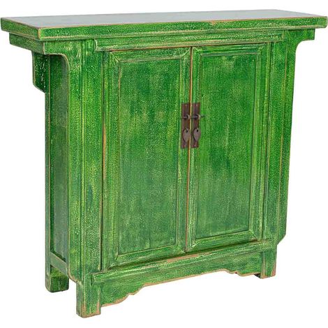 Recibidor de madera verde 100x28x86h cm (1/5)