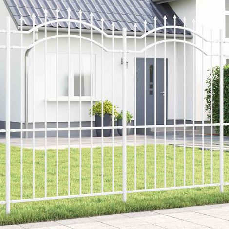 Gartenzaun Woerden Weiß 240 x 215 cm Pulverbeschichteter Stahl