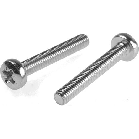 Vis à métaux RS PRO M6 à tête Cylindrique Pozidriv en Acier, 40mm ( Prix pour Sachet de 100 )