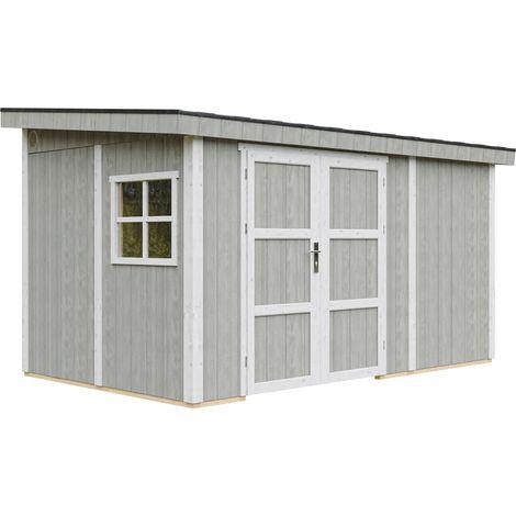 Gartenhaus Premium Qualität 8,68 m² - H231x248x412 cm - Aufbau von LP Smartside Panels – Ohne Boden und Seitenwand – Timbela M939B-TUNDRA GREY