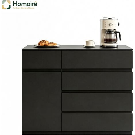 Schwarze Aufbewahrungssäulen mit schwarzen Schubladen 100 x 40 x 80 cm HOMAIRE (1/5)