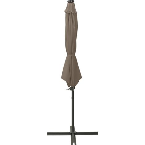 Maison Exclusive - Ampelschirm mit LED-Beleuchtung 300 cm Taupe