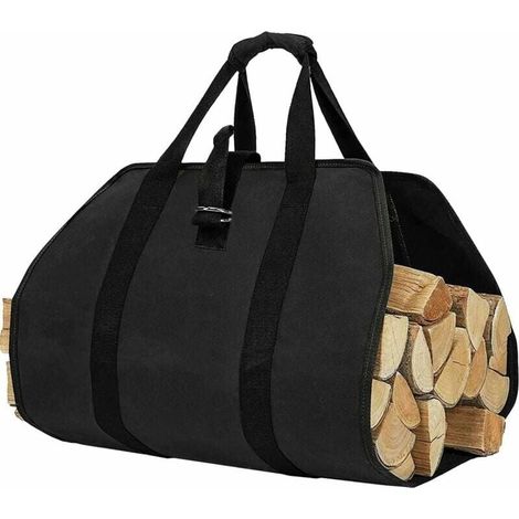 Sac Porte Bches Polyester Sac de Transport pour Bois de Chauffage Rsistant Eau Accessoires de Chemine Pliables, Idal pour Poles, Camping, Plage (1/4)