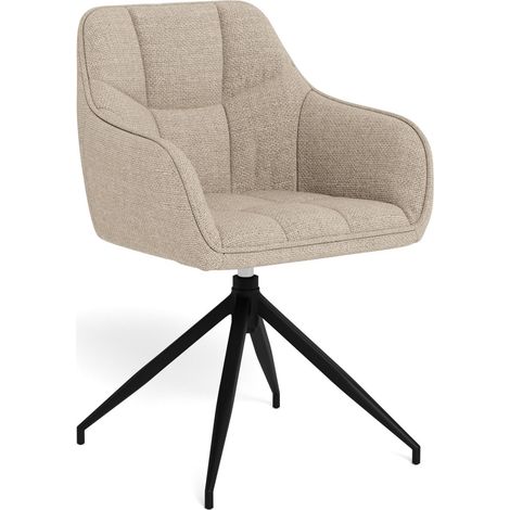 Silla Norsica 494, Beige + Negro, 85x58x55cm, Tapiz, Metálico (1/5)