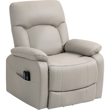 Grauer elektrischer Relaxsessel mit Massage- und Heizfunktion, 89 x 94,5 x 103 cm