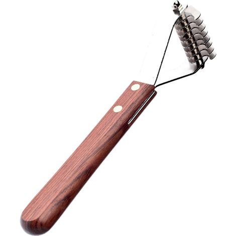 Coltello da stripping 8 lame con manico in legno per destri cani e gatti