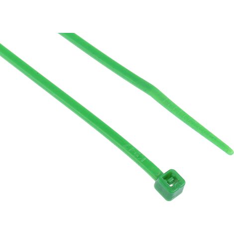 Serre-câble RS PRO Vert en Nylon 66, 203mm x 2,5 mm ( Prix pour Sachet de 100 )