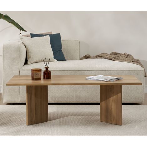 Rechteckiger Couchtisch Eiche Melamin Sabin 119x60 cm