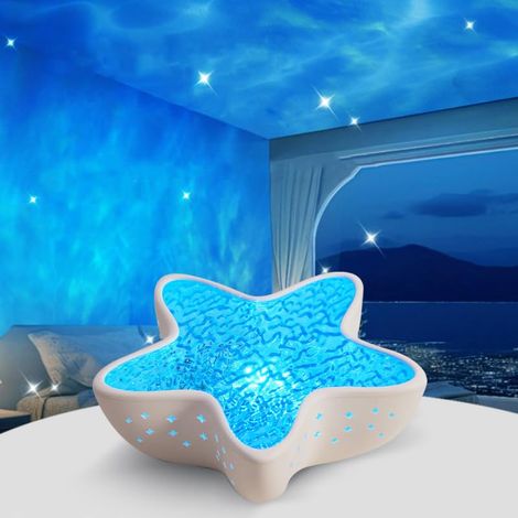 Projecteur Aurore Boréale, Étoile De Mer Lampe De Projecteur Vague Ocean, Lampe À Vagues D'eau Dégradées 7 Couleurs, Pour Chambre À Coucher, Chambre D'enfant, Fête, Salle De Jeux [Classe énergétique F (1/5)