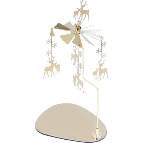 Bougeoir rond triangulaire style romantique européen en acier inoxydable, carillon éolien rotatif pour aromathérapie, bougeoir flocon de neige cerf (1/5)